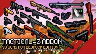 TACTICAL-Z TacZ Realistic 3D Guns Addon BETA Review! MCPE/BE 1.21.2+ | Creator Crafter321