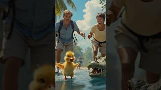 Brave Duckling  vs Hungry Crocodile  – Baby’s  River Rescue!