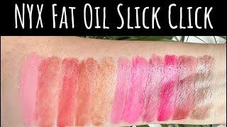 NEW🩷 NYX Fat Oil Slick Click Vegan Lip Balm: Full Collection Review and Live Swatches (All Shades)