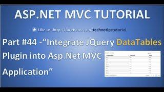 Part 44- Integrate JQuery DataTables plugin into Asp.Net MVC application | Jquery Datatable Example