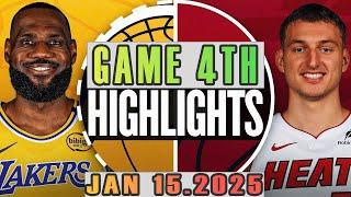 Los Angeles Lakers Vs Miami Heat Game 4th Highlights Jan 15,2025 NBA Season 2024-25