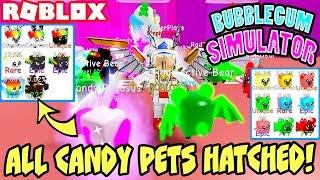 I HATCHED ALL OF THE CANDY PETS IN BUBBLEGUM SIMULATOR (Roblox) | Rainbow Winged Hydra