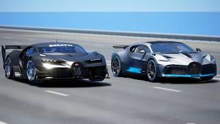 1,000KMH!!! Bugatti Vision GT vs Bugatti Divo | DRAG & TRACK RACE