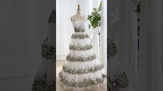 Making a corset tiered floral embroidery dress #dress #sewing #gown #fashion #wedding #bridal #prom