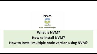 Install NVM | Install different node versions in single machine using nvm #NVM #NodeJS