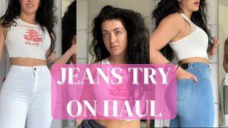 4K DENIM Jeans TRY ON Haul with Mirror view