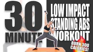 30 Minute Low Impact Standing Abs Workout Burn 300 Calories! Sydney Cummings