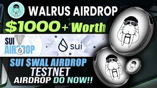 🪂$SUI WALRUS AIRDROP | $SUI Blockchain Based Testnet | Walrus Testnet | SUI Airdrop