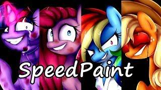 [SpeedPaint] Mane 6 Creepy mlp