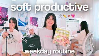 soft PRODUCTIVE routine ₊˚⊹ organizing, planning + work, exploring new hobbies, & movement °˖˚
