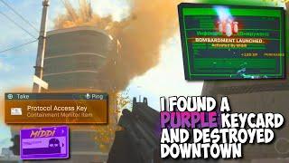 I Found A NEW Purple Keycard And Destroyed Downtown With Bombardment In Warzone!