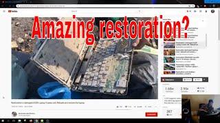 Fake laptop "restoration" video, what skills!!