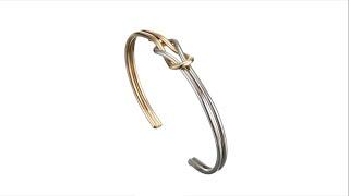 Kenneth Jay Lane Polished Silver/Polished Gold Knot Bracelet SKU: 9316703