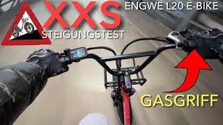 XXS Steigungstest mit dem ENGWE L20 E-Bike mit Drehgasgriff, OHNE treten !! 250 Watt 34 KG