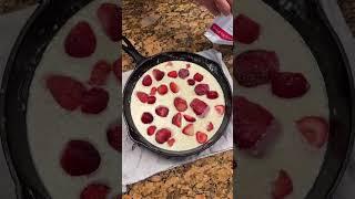 Strawberry Cast Iron Dessert! #recipe #cooking