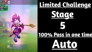 Lords mobile petite devil stage 5 auto|Limited challenge Trick vs Trick Stage 5|Beatrix stage 5 auto