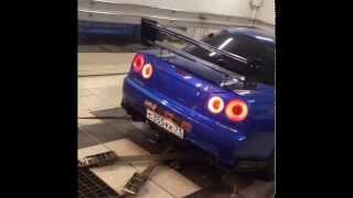 Nissan Skyline GT-R R34 M-specNur Tommy Kaira 754 hp on Moscow dyno!