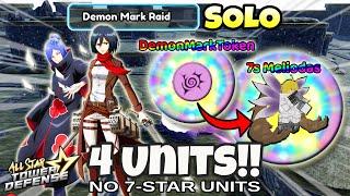 Solo Demon Mark Raid (No 7-Stars: 4 Banner Units Only!) | All Star Tower Defense Roblox | astd