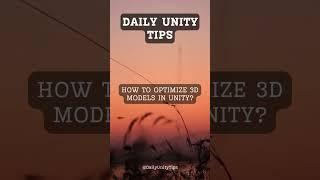 How to optimize 3D models in unity? #programming #3dtutorials #unity3d #gamedevelopment #gamedesign