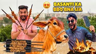 ALHAMDULILLAH BASANTI KA BBQ BNA LIA  | BAKRA EID | MISHKAT KHAN | THE FUN FIN