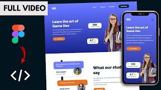 Design A Responsive Website | Figma to HTML, CSS & JavaScript | FULL VIDEO