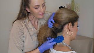 ASMR Detailed & Delicate Nursing Scalp Check with Blue Comb Therapy for Tingles - No Talking ASMR