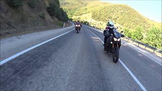 Big bikes on mountain road - push the tempo