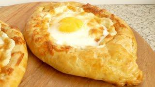 Boat-shaped cheese pastries! The recipe for lazy Adjarian khachapuri!