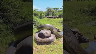  Sucuri GIGANTE de 20 metros enrola búfalo #viral #youtubeshorts #viralshorts #shorts