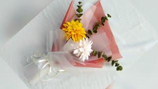 Tutorial Membungkus Bunga Flanel Menggunakan Kertas Cello || How To Wrapping felt flower