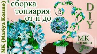 МК - сборка топиария канзаши от и до  | новинка kanzashi | Mariya