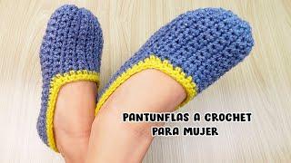 PANTUFLAS a crochet en UNA SOLA PIEZA ¡Patrón perfecto para principiantes!