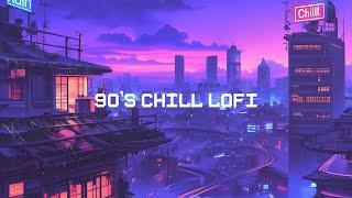 90s Rainy Lofi City  Music to put you in better mood  Lofi Hip Hop Mix ~ Japanese Town Beats