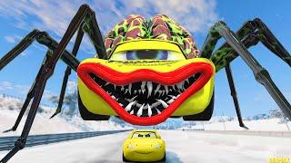 Epic Escape From The Lightning McQueen Spider Eater & Monster Car Eater McQueen VS McQueen Beamng