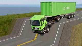 Cars vs Unfinished Road Challenge #5 in BeamNG Drive - BeamNG Crown - Mobil vs Unfinished Road