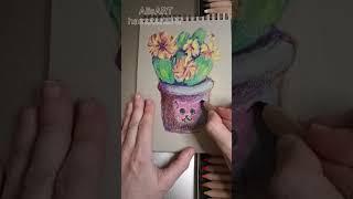 #cactus #sketchbook #smltart #speedpaint #cretacolor #megacolor #penсil #shorts #sketch