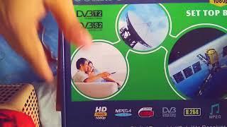 DVB-T2+S2 Video Broadcasting Satellite Receiver Set-up Box TV HDTV unboxing