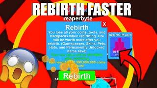 How to REBIRTH FASTER in Roblox Mining Simulator (EASY)