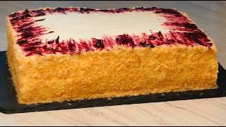 Торт за 15 минут! РАЗРЕЗАЮ СРАЗУ‼️Быстрый и БЕЗУМНО Вкусный! Бисквитный тортПростой рецепт торта