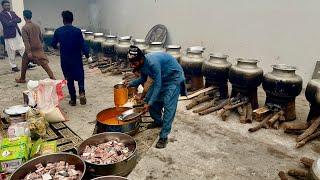 Wedding Food Preparation in a Big Marquee | Beef Qorma & Chicken Steam | Fish Pakora for 1000+ Guest