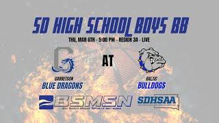 Region 3A:  Baltic vs Garretson - Boys Basketball - 3/6/25