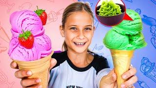 Dasha plays and makes tasty and not tasty ice cream.