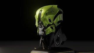 Hardsurface head design practice Timelapse useing Blender&Zbrush