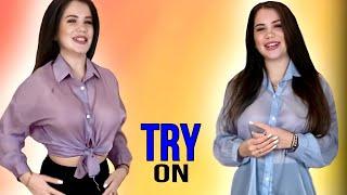 Try on and Review Transparent Blouses with me