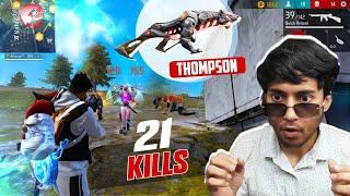 New Thompson Solo Vs Squad Pro Lobby 21 Kills Gameplay - Free Fire Max