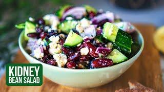 How to Make Kidney Bean Salad - Kidney Bean Salad Mediterranean Style - Gluten Free - Vegetarian