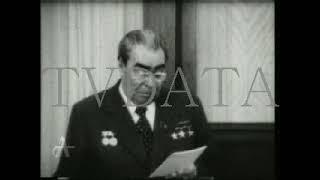 Brezhnev speaking stock video clip in film 4K; FOOTAGE@tvdata.tv Digital Media Covering