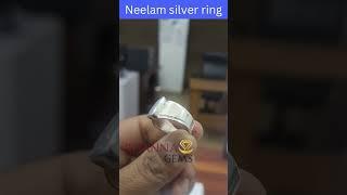 Neelam stone with silver ring