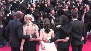 Streaker goes under America Ferrera dress in the middle of Cannes Red Carpet