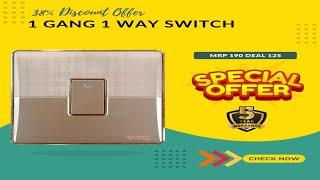 1 Gang 1-Way Switch | Gang Switch Socket | Platinum Series | VGTEC